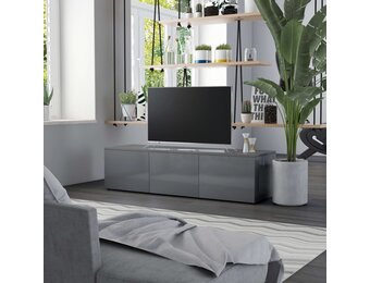 vidaXL TV-meubel Hoogglans Grijs (120cm) - 28% Korting!