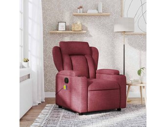 vidaXL Massagestoel stof wijnrood - 34% Korting