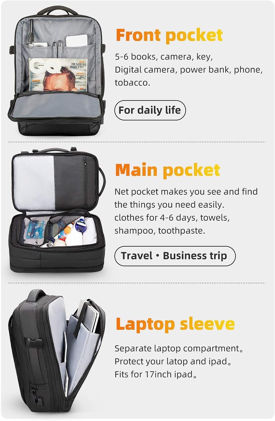 MARK RYDEN Business Rugzak Heren - Waterdicht & Anti-diefstal - Nu 27% Korting!