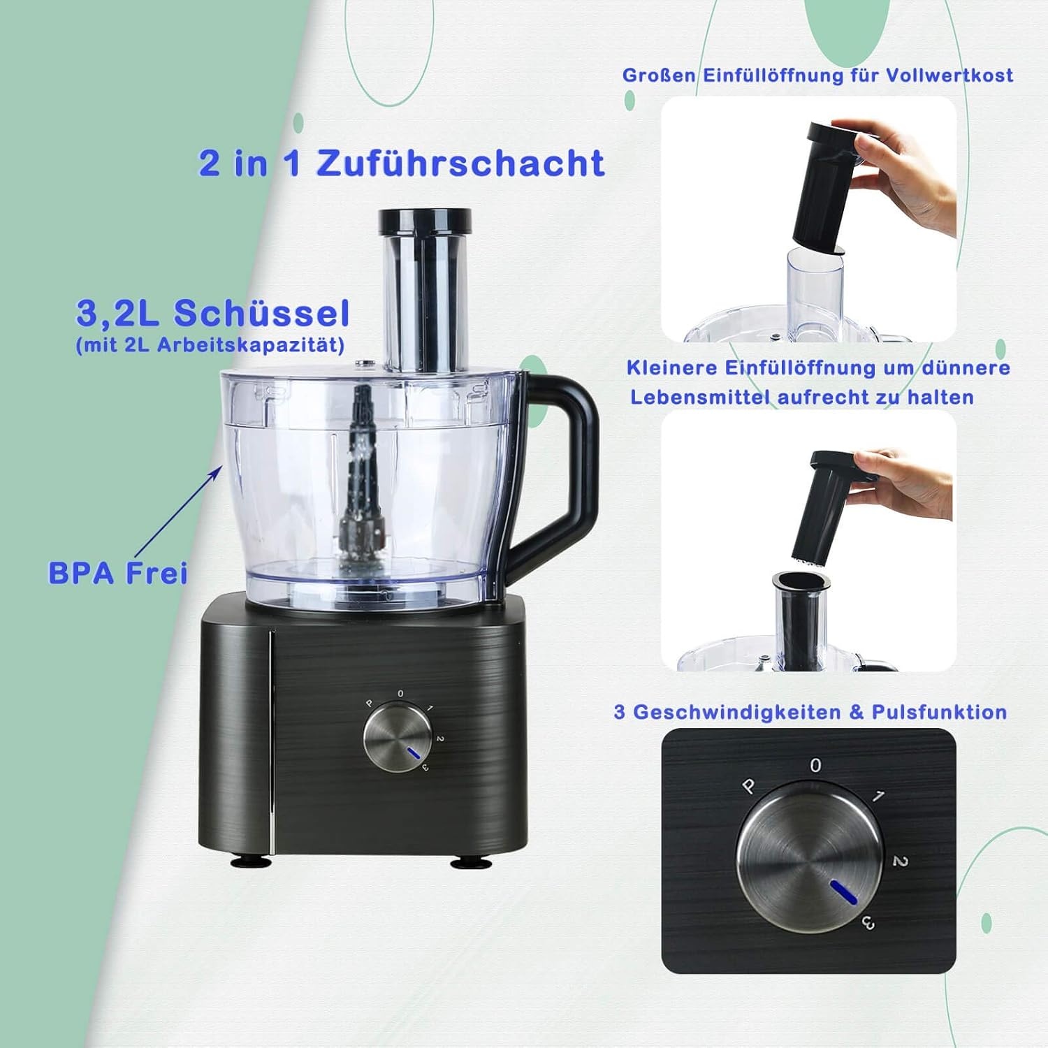 TopStrong Keukenmachine 1100W - 11 Functies, 3.2L Kom - 28% Korting!