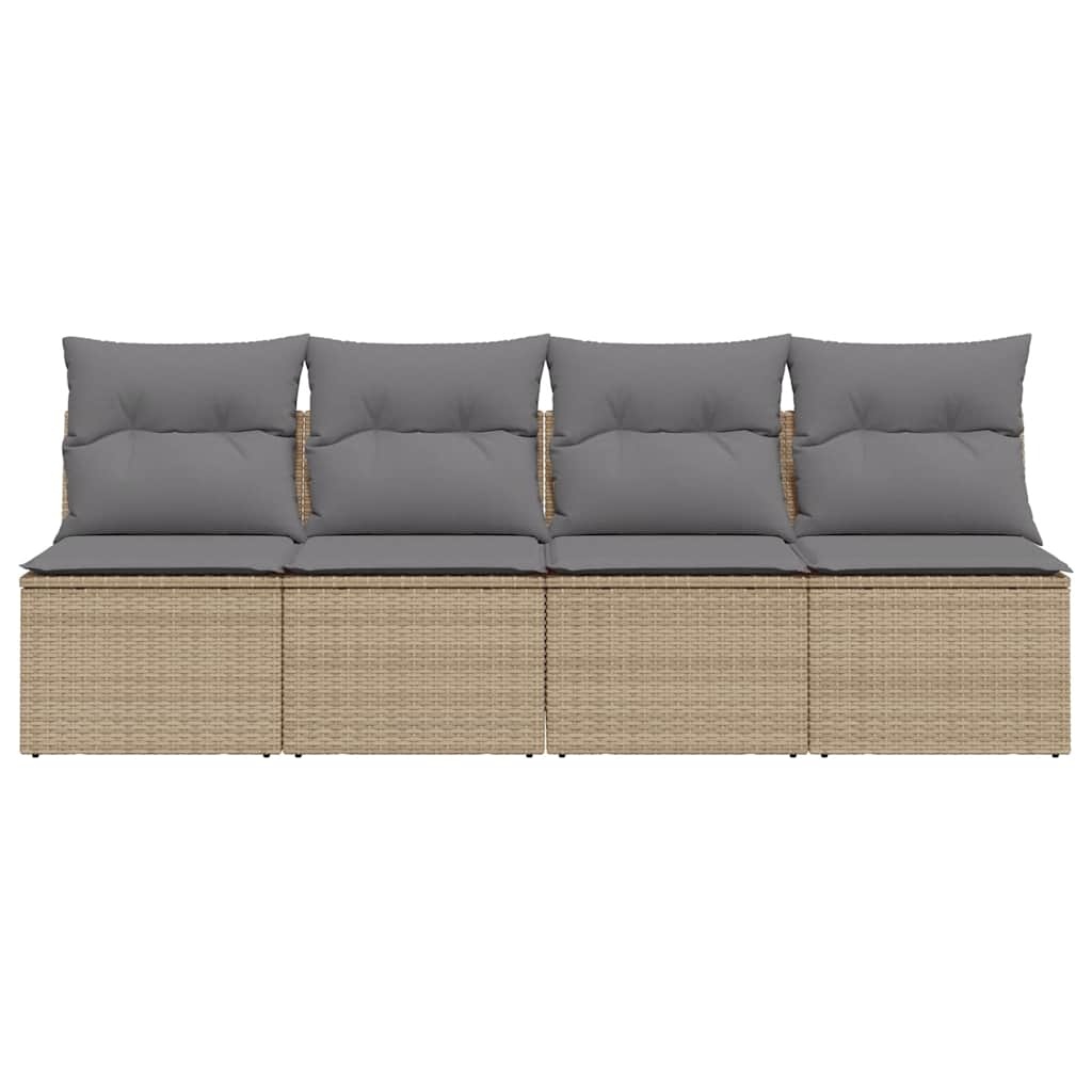 vidaXL Tuinbank 4-zits Poly Rattan Beige - 29% Korting!
