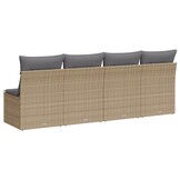 vidaXL Tuinbank 4-zits Poly Rattan Beige - 29% Korting!