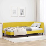 vidaXL Hoekbedframe Geel Fluweel 80x200cm | Nu 64% Korting!