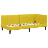vidaXL Hoekbedframe Geel Fluweel 80x200cm | Nu 64% Korting!