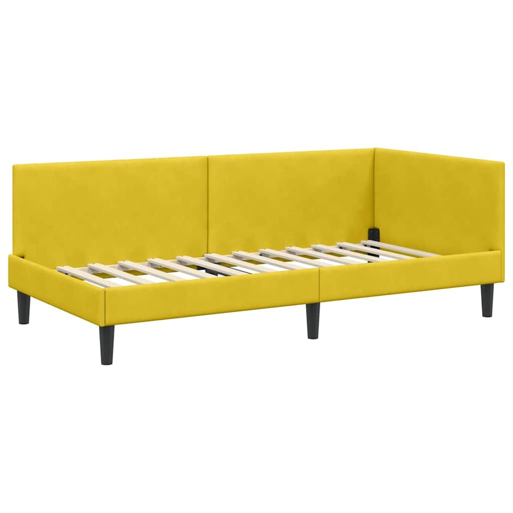 vidaXL Hoekbedframe Geel Fluweel 80x200cm | Nu 64% Korting!