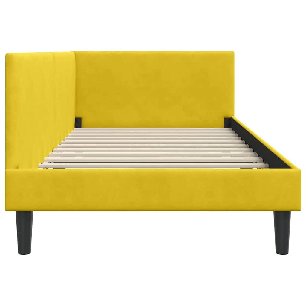 vidaXL Hoekbedframe Geel Fluweel 80x200cm | Nu 64% Korting!