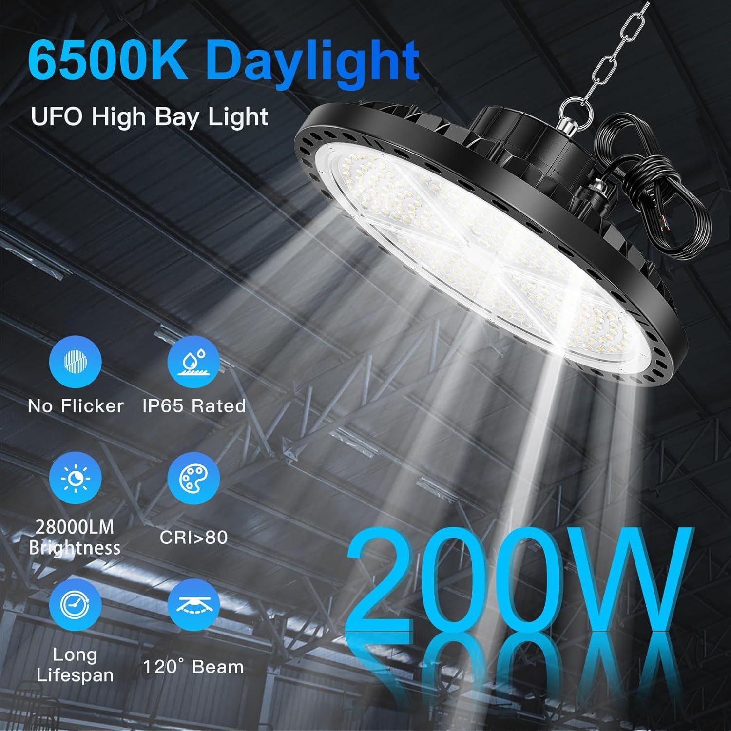 2x UFO Industriële LED Spot 200W - 28.000lm - 6500K - IP65 - 29% Korting!