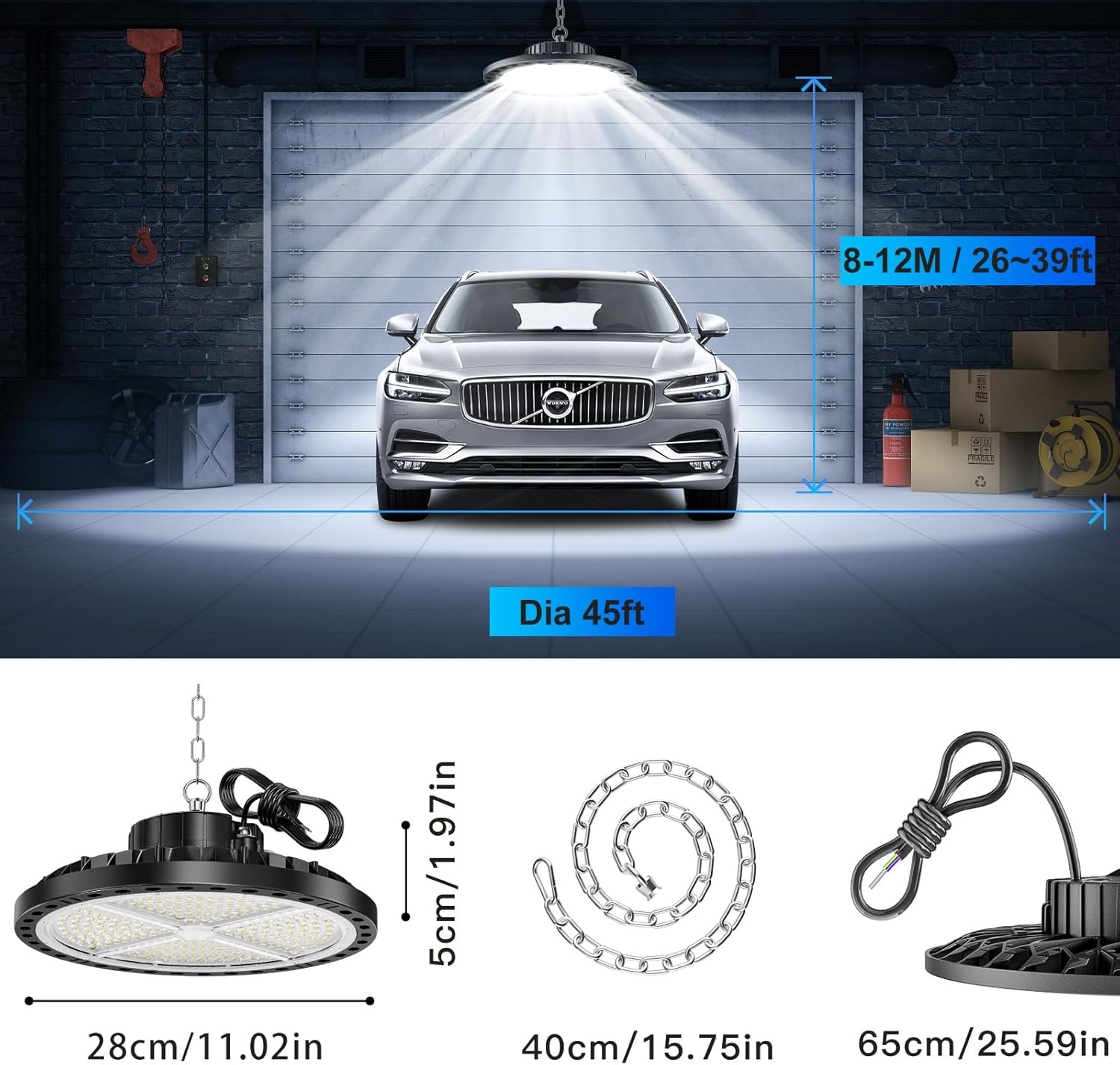 2x UFO Industriële LED Spot 200W - 28.000lm - 6500K - IP65 - 29% Korting!