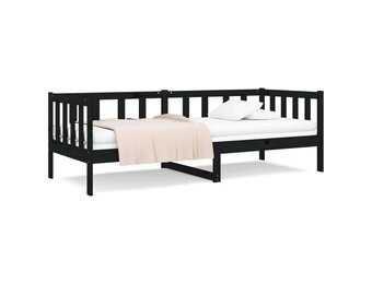 vidaXL Slaapbank 90x190cm Grenenhout Zwart - Nu 34% Korting!