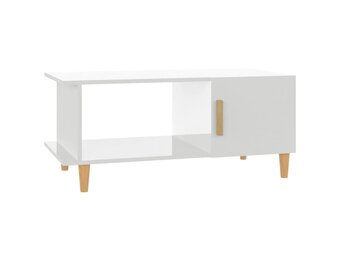 vidaXL Salontafel 90x50x40 cm bewerkt hout hoogglans wit