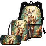 chaqlin Schooltassen Set voor Jongens Meisjes, Set van 3 Stuks Bagpack+Thermische Lunchbox+Potlood Case, Sport Basketbal, Rugzak voor kinderen