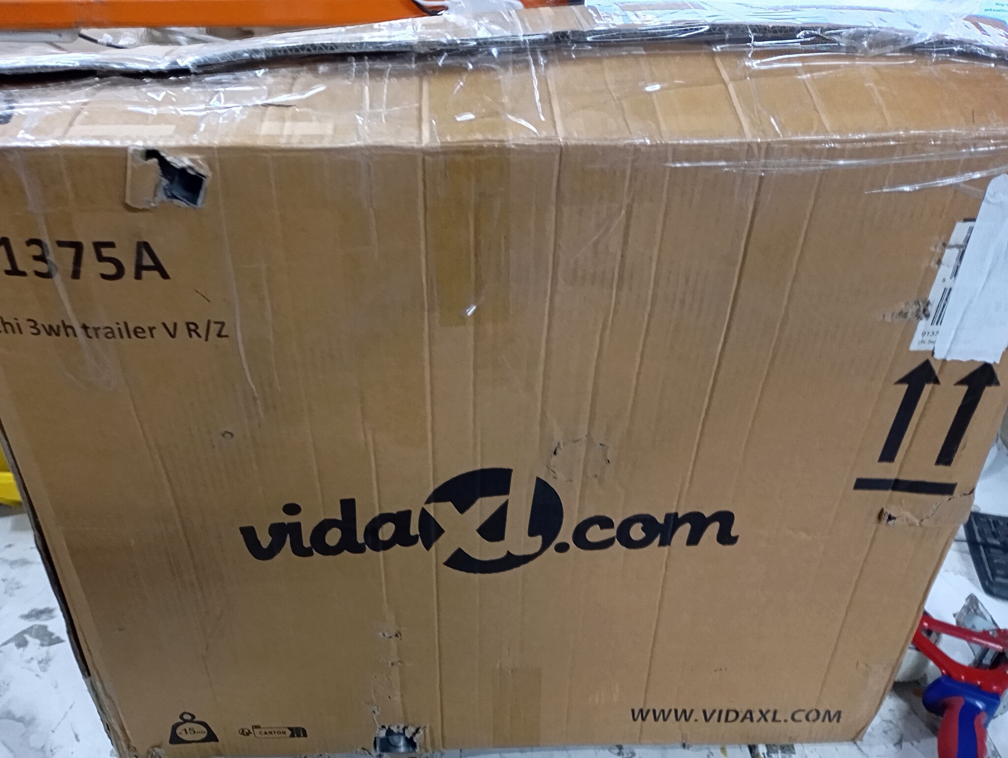 vidaXL Fietstrailer en kinderwagen 2-in-1 zwart en rood