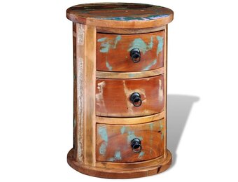 vidaXL Kast met 3 lades massief gerecycled hout