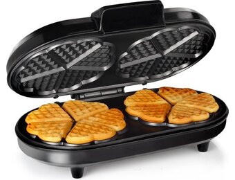 Tristar Wafelijzer - WF-2120 - 1200W - 10 hartvormige wafels - Anti aanbaklaag - PFAS-vrij