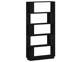 vidaXL Boekenkast/Kamerscherm Grenenhout Zwart - 74% Korting