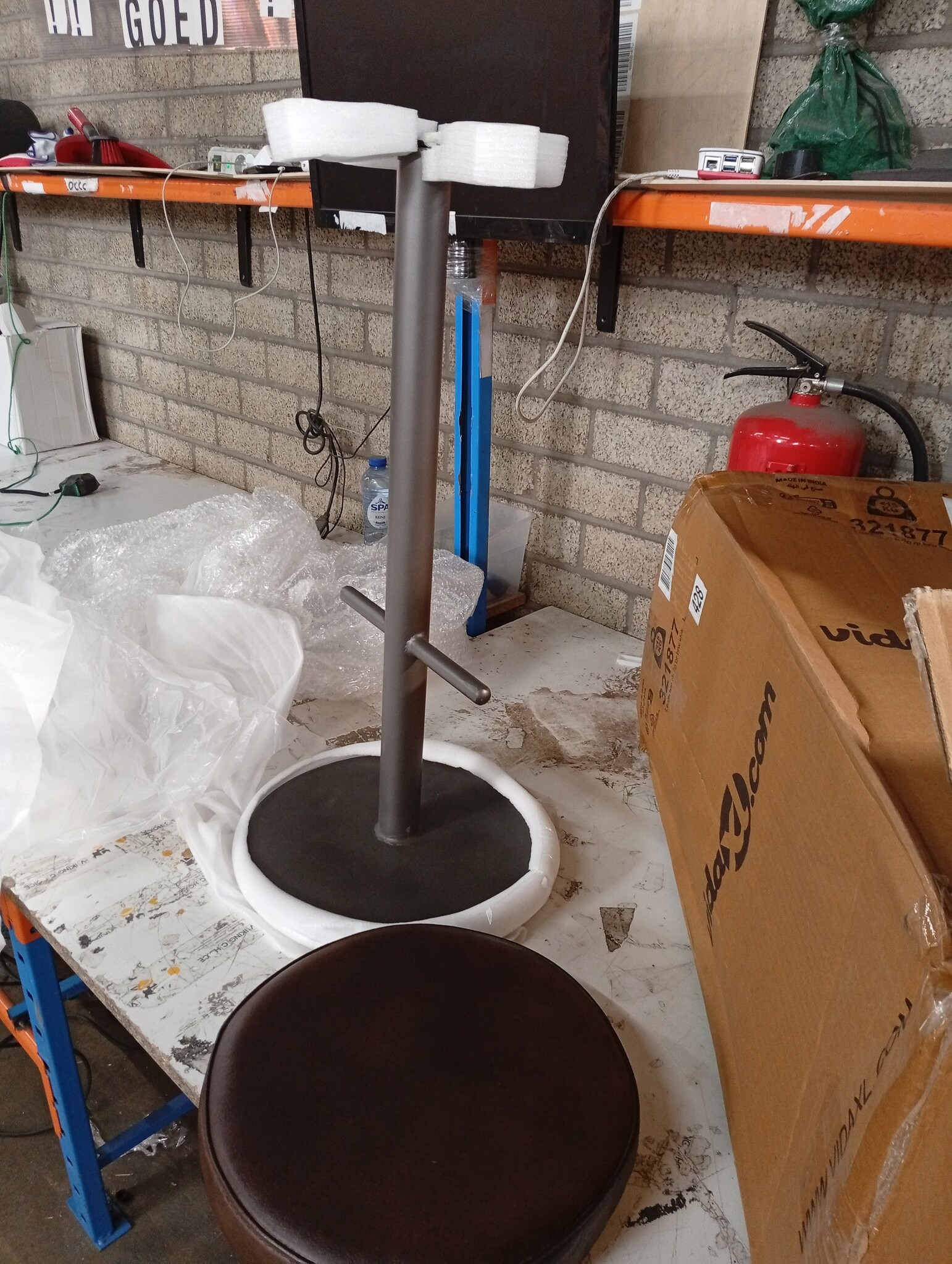 vidaXL Barkrukken 2x Echt Leer Verweerd Bruin - 54% Korting!