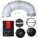 Gasland Chef SR60SS afzuigkap, 60 cm circulatie, stille afvoerlucht, 202 m³/uur, actieve koolfilter, 3 standen, Touch Control, onderbouwkap met filter, roestvrij staal, zilveren glazen schermen