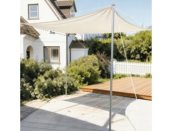 HAIKUS Zonnedoek 5x5m Wit - 28% Korting | Waterdoorlatend & UV-beschermend