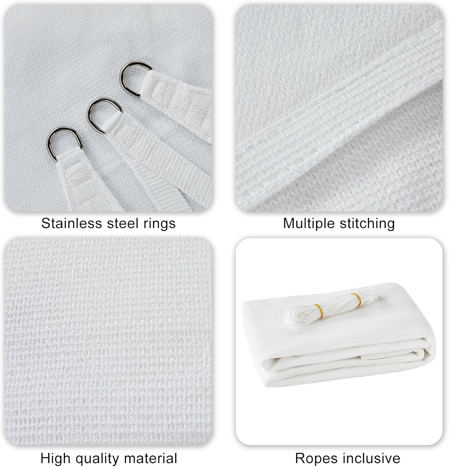 HAIKUS Zonnedoek 5x5m Wit - 28% Korting | Waterdoorlatend & UV-beschermend