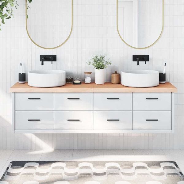 vidaXL Wastafelblad Massief Hout 180x60cm - 32% Korting