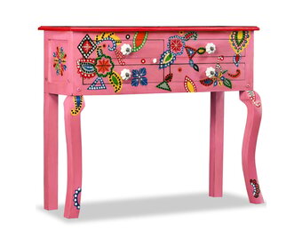 VidaXL Wandtafel - Handgeschilderd Mangohout (Roze) - 34% Korting