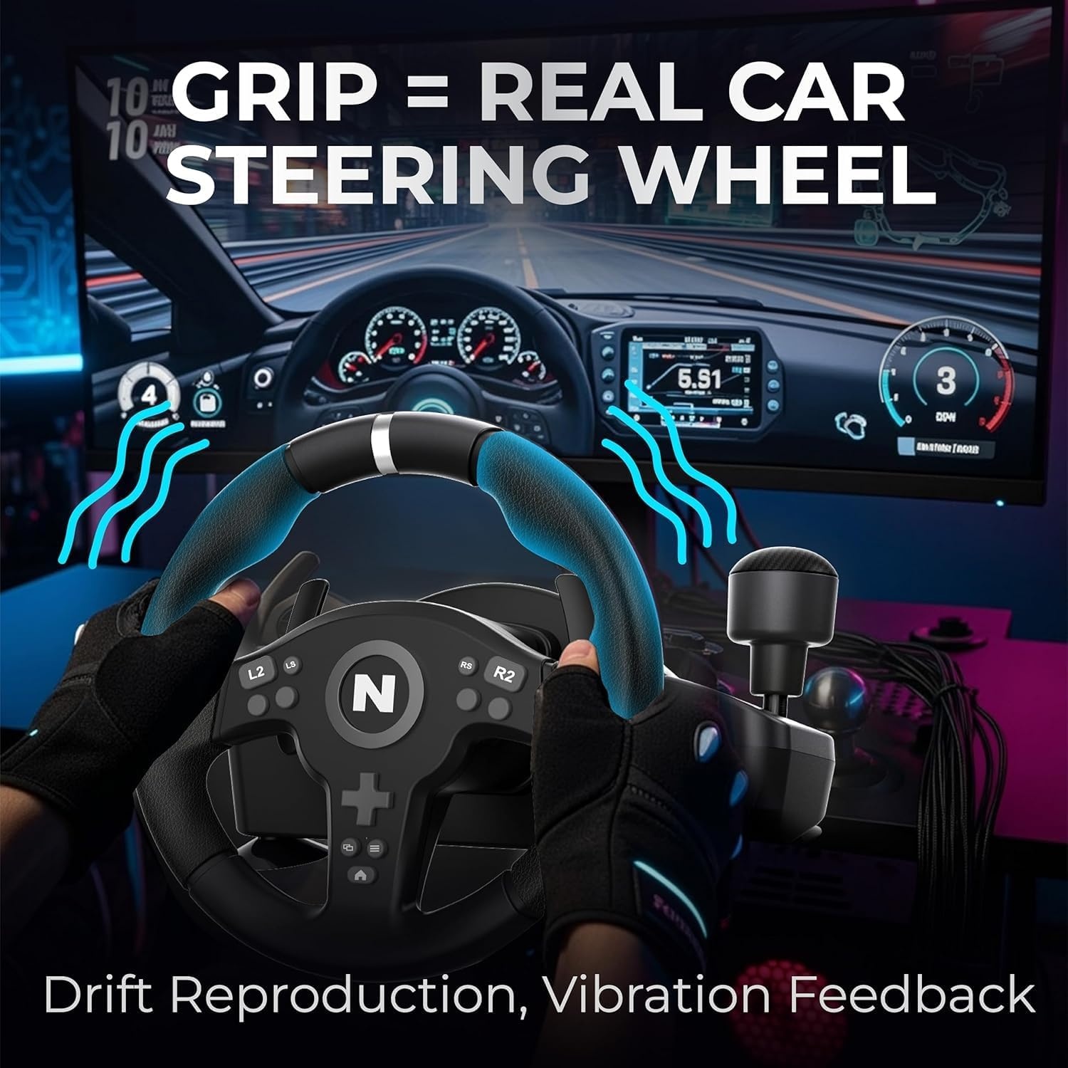 NiTHO Drive Pro V200 Racestuur met Pedalen & Pook - 20% Korting!