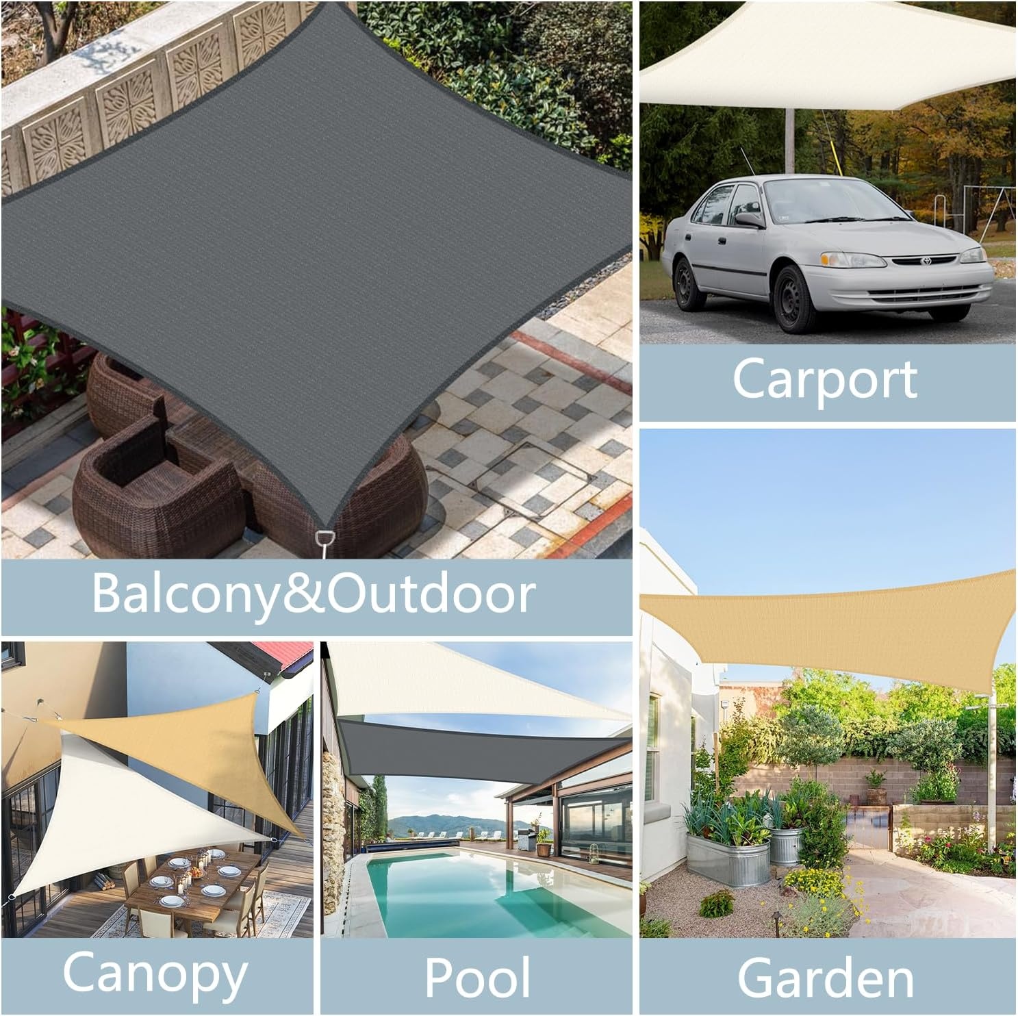 LOVE STORY Schaduwzeil 2x3m Antraciet -44% UV-bestendig & Ademend