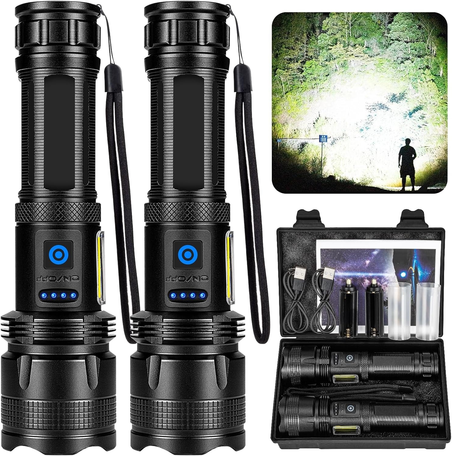 ZEUSFIRE Led Zaklampen (2-Pack) - 100.000 Lumen, Oplaadbaar | 27% Korting