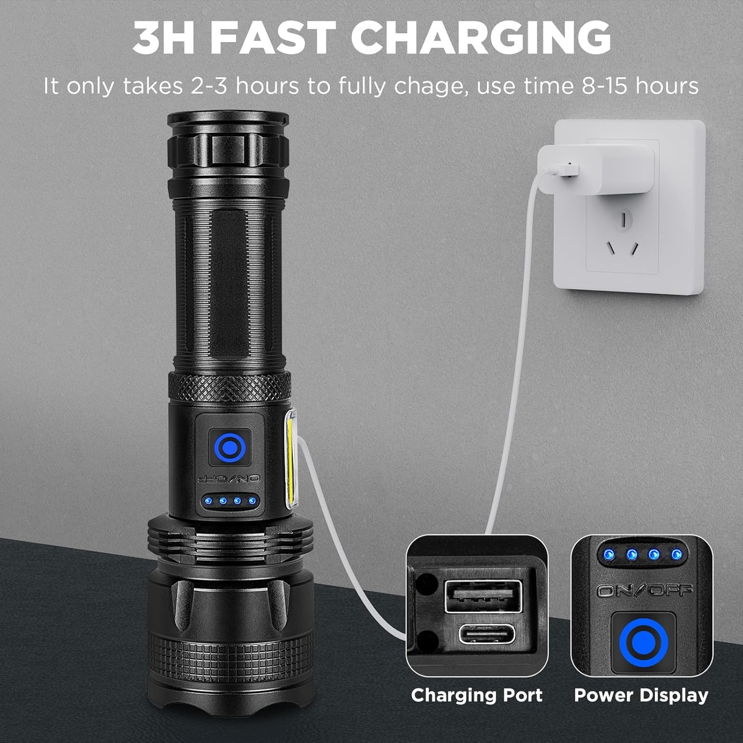 ZEUSFIRE Led Zaklampen (2-Pack) - 100.000 Lumen, Oplaadbaar | 27% Korting