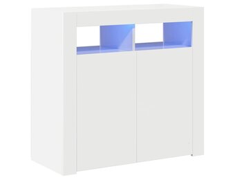 vidaXL Dressoir met LED | 80x35x75 cm | Hoogglans Wit | -54%