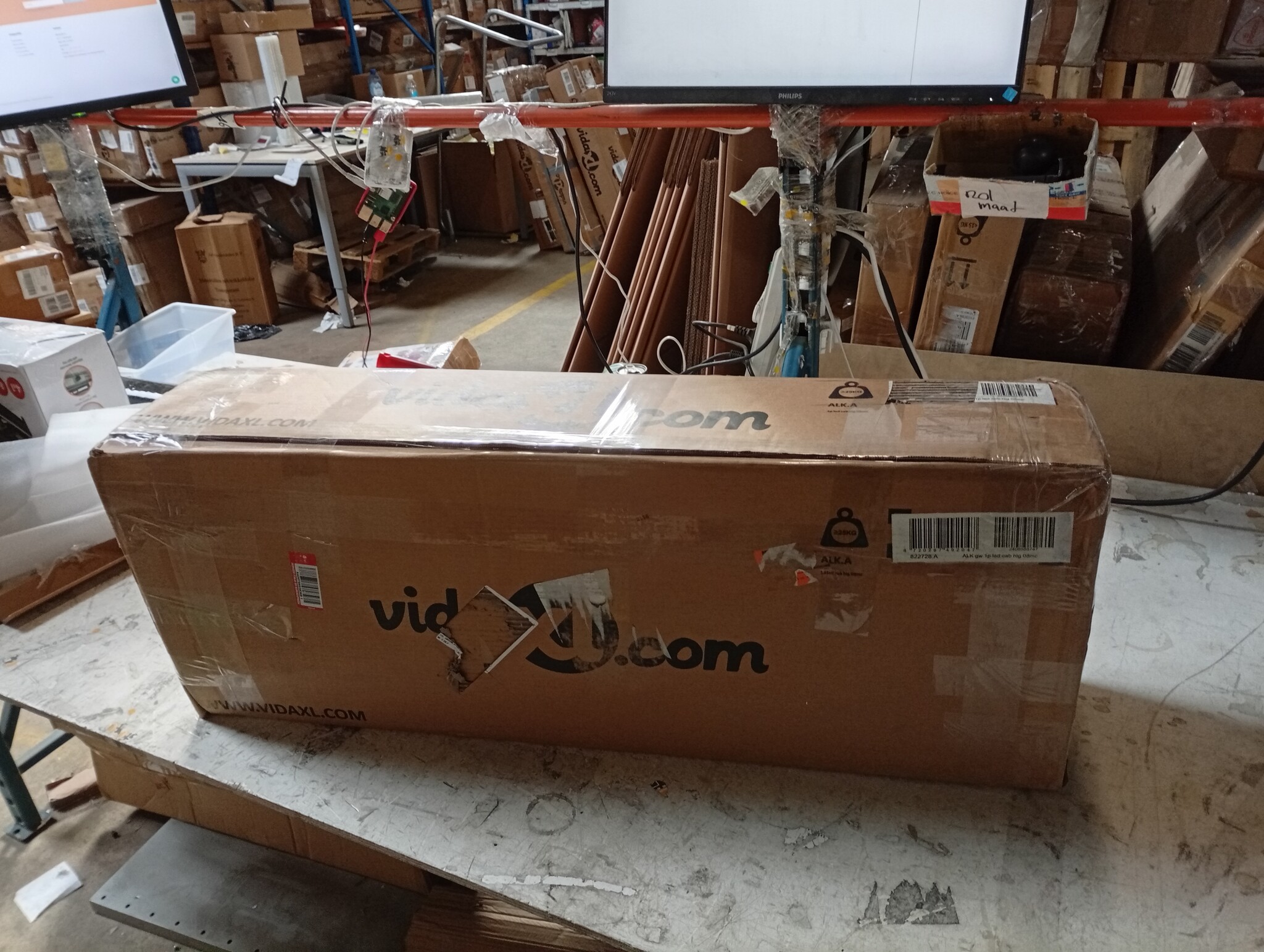 vidaXL Dressoir met LED | 80x35x75 cm | Hoogglans Wit | -54%