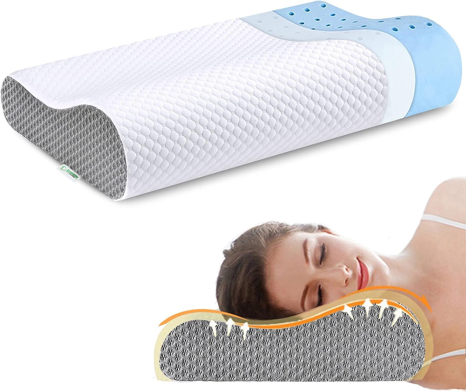 23% Korting: Ergonomisch Memory Foam Kussen 55x35x12cm | Bamboe Hoes