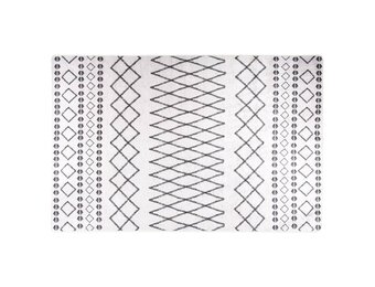 vidaXL Vloerkleed Wasbaar Anti-slip 160x230cm Zwart/Wit - 33% Korting!