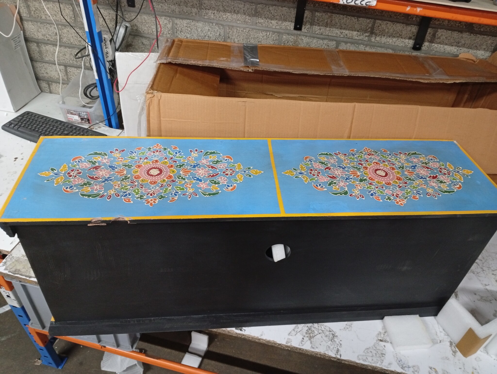 vidaXL TV-meubel Blauw Mangohout - 54% Korting!