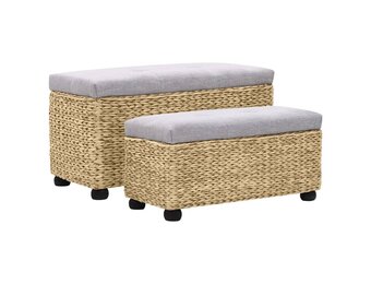 vidaXL Bankstel Zeegras Grijs - 56% Korting!