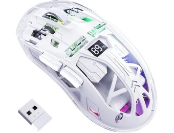 FREEWOLF A2 Gamingmuis: Transparant, Draadloos, RGB & 24% Korting!