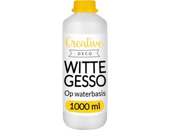 Creative Deco Gesso Acryl Primer Wit | 1L | 22% Korting | Perfecte Schildervoorspraak