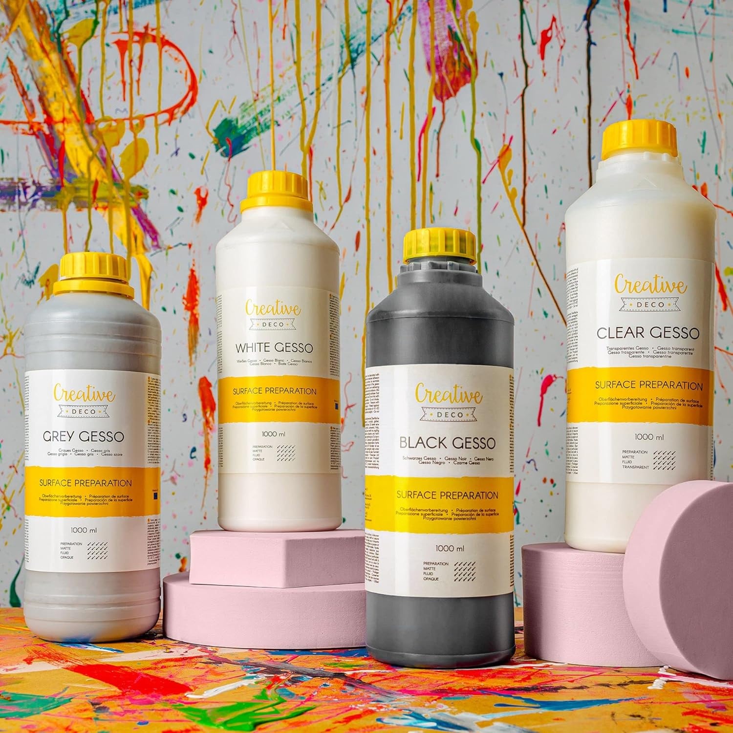 Creative Deco Gesso Acryl Primer Wit | 1L | 22% Korting | Perfecte Schildervoorspraak