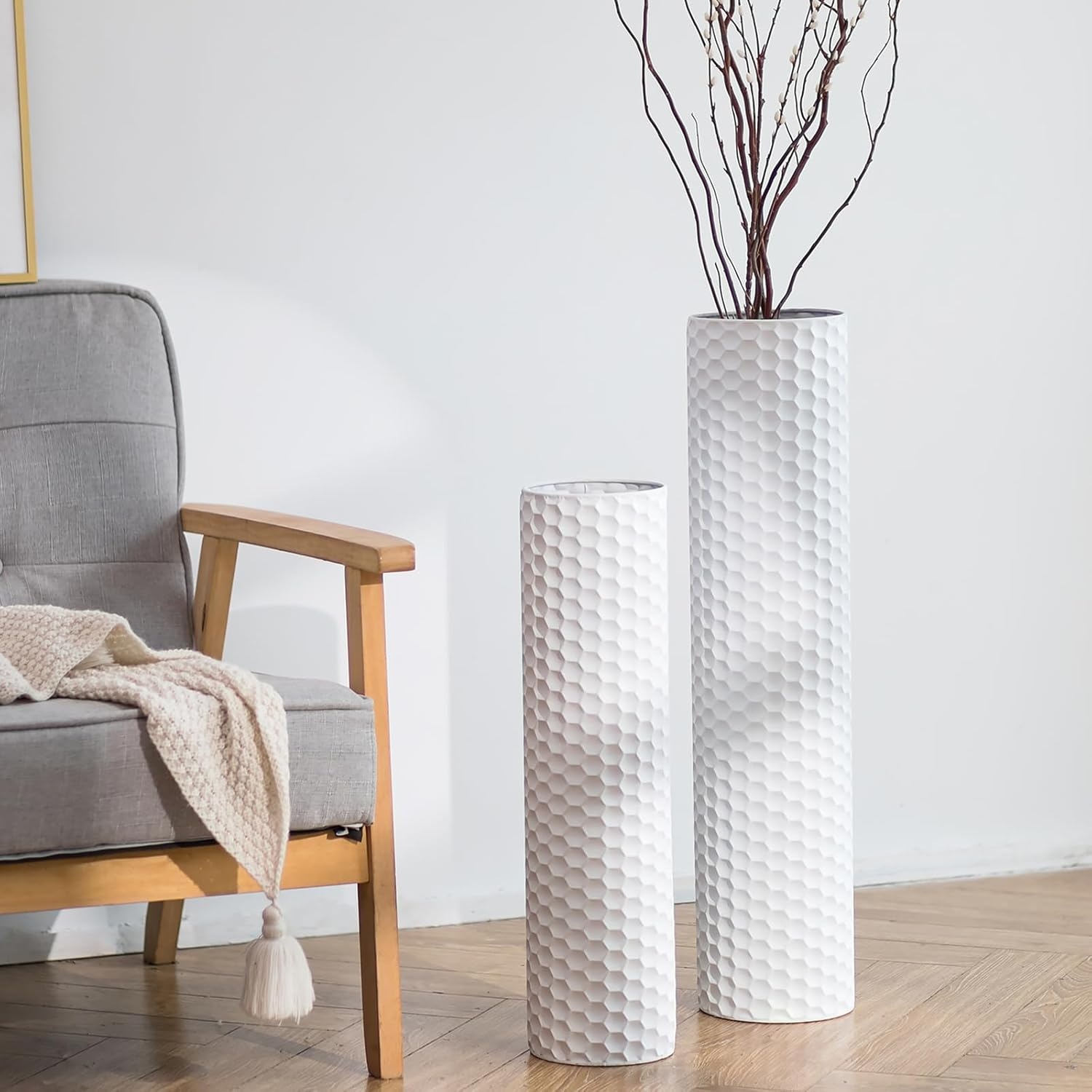 Sziqiqi Vloervaas Set Wit (2 stuks) 28% Korting