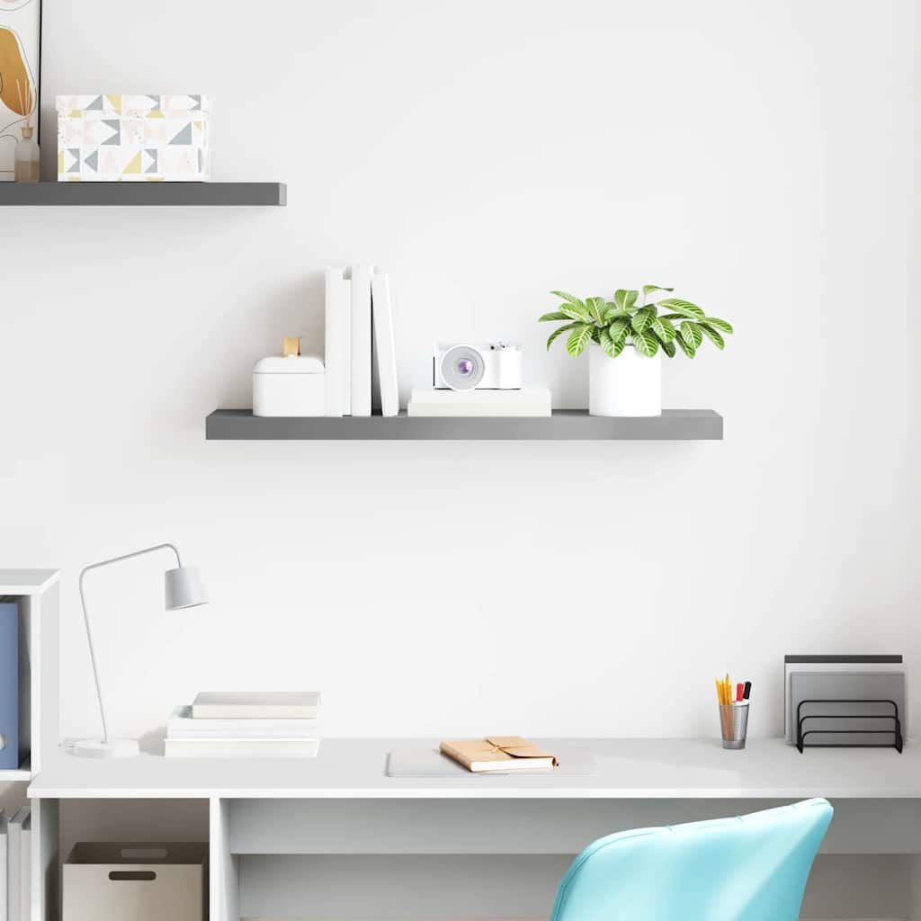 vidaXL Wandschap Zwevend 90cm Grijs | Nu 29% Korting