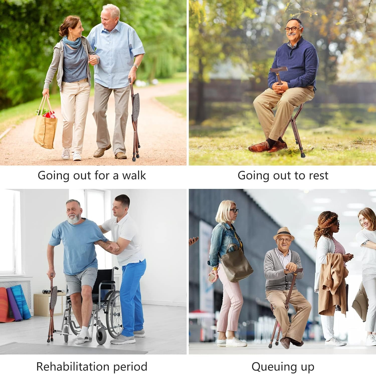 Wandelstok met Zitting (27% Korting) - Max 120kg