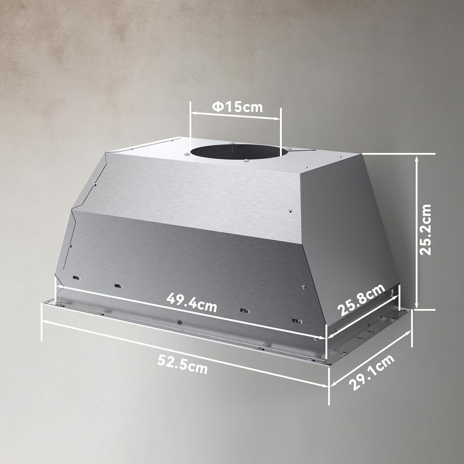 Hermitlux Afzuigkap 52cm 750m³/h - 28% Korting