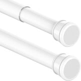 Aiitomg Curtain Rod Extra Length Shower Curtain Rod No Drilling Extendable Telescopic Clothes Rail for Bathroom Bedroom Black 190-410 cm Diameter 32 mm