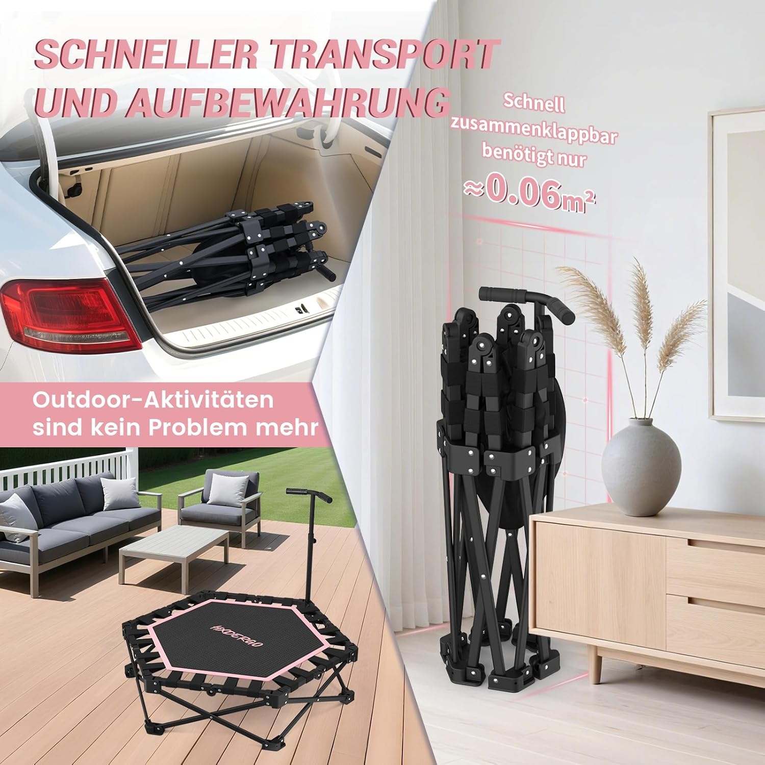 Fitness Trampoline Ø106,5 cm - Opvouwbaar met Handgreep | 29% Korting