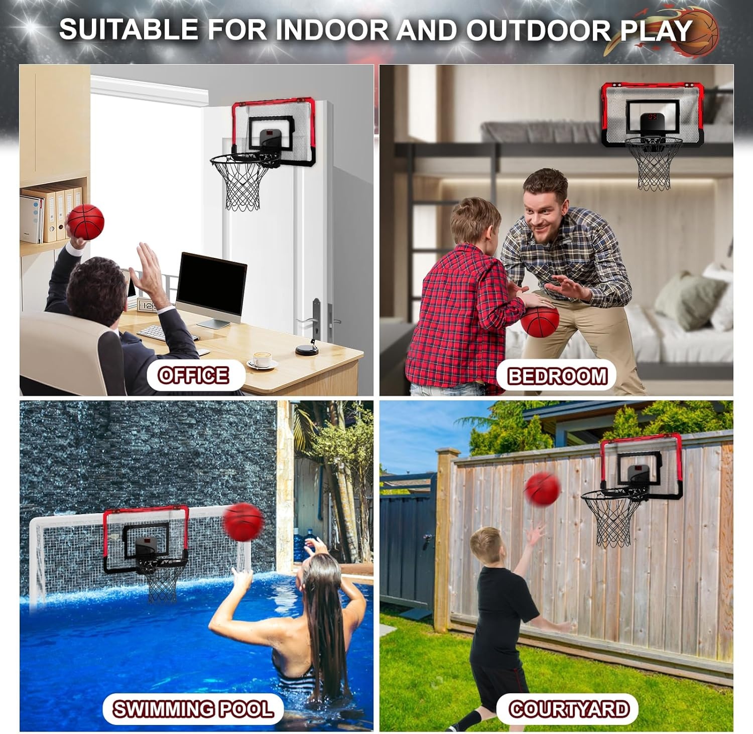 Yimore Mini Basketbal Set - Automatische Score & 4 Ballen - 25% Korting!