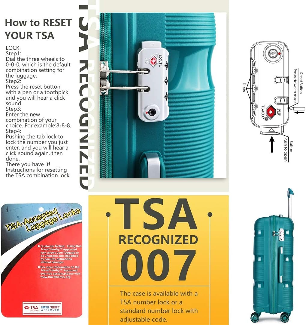 Kono Lichtgewicht Harde Koffer met TSA Slot - 28% Korting!