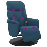 vidaXL Massagestoel (54% korting) - Verstelbaar, Blauw Fluweel