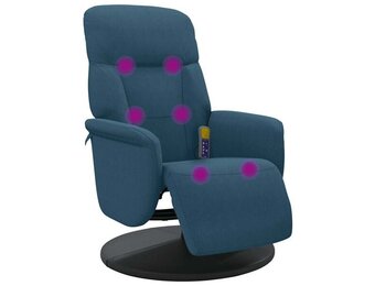 vidaXL Massagestoel (54% korting) - Verstelbaar, Blauw Fluweel