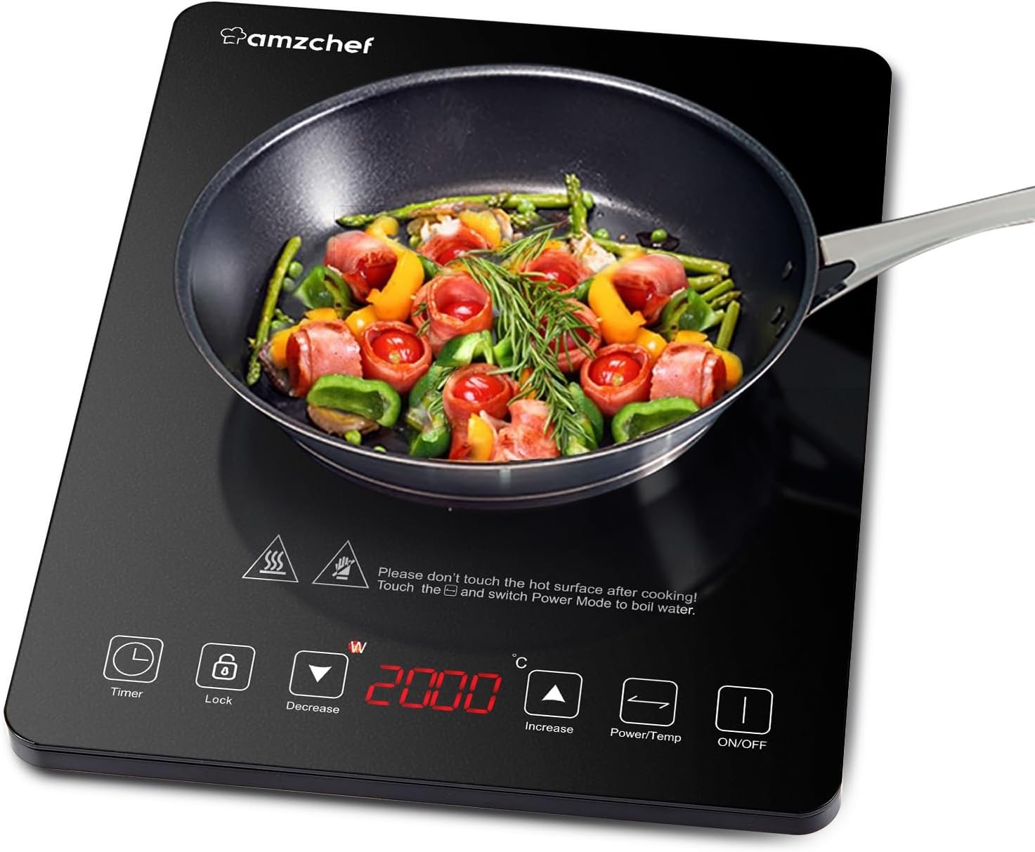 AMZCHEF Inductiekookplaat 2000W - 27% Korting | Compact & Krachtig