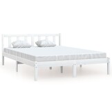 vidaXL Bedframe Massief Grenenhout Wit 140x200 - 54% Korting!